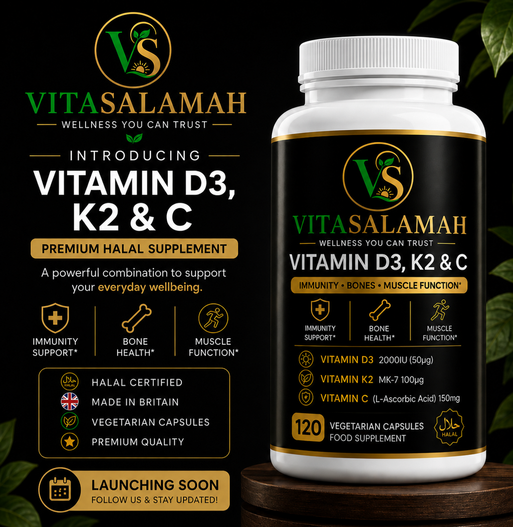 VitaSalamah Vitamin D3, K2 & C – 120 Vegetarian Capsules